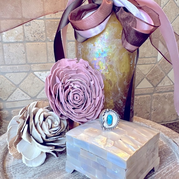 Fred Harvey Era Sleeping Beauty Turquoise & Sterling Silver Ring - Picture 4 of 4